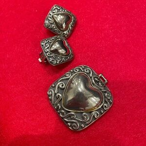Elegant Silver Heart Jewelry Set